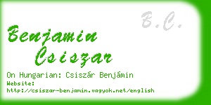 benjamin csiszar business card