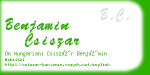 benjamin csiszar business card